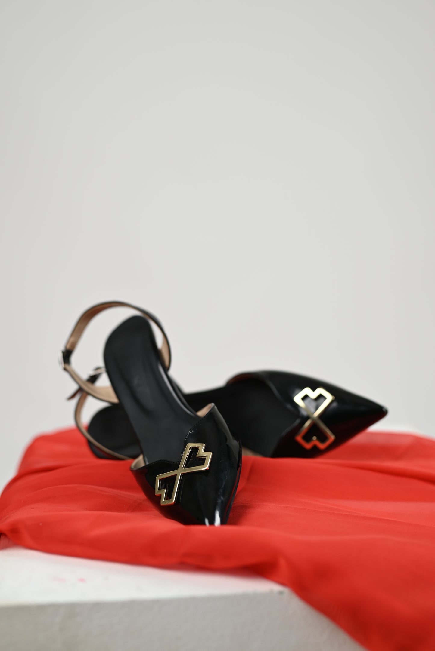 Black sligback heels