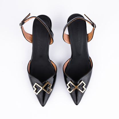 Black sligback heels