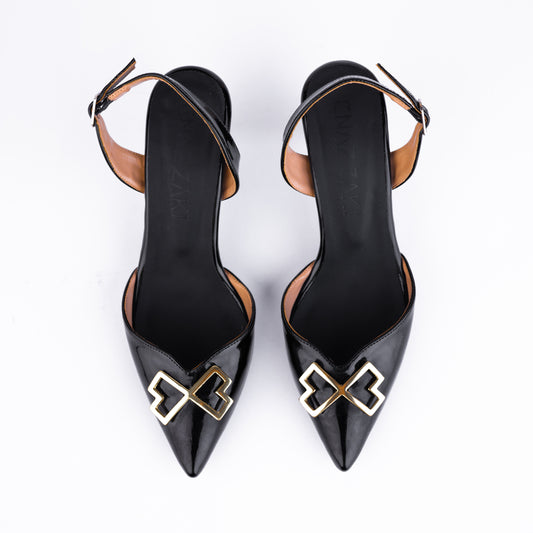 Black sligback heels