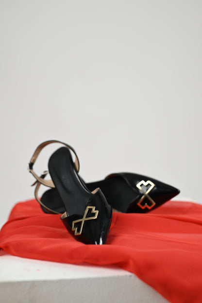 Black sligback heels